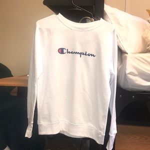 White Champion Crewneck